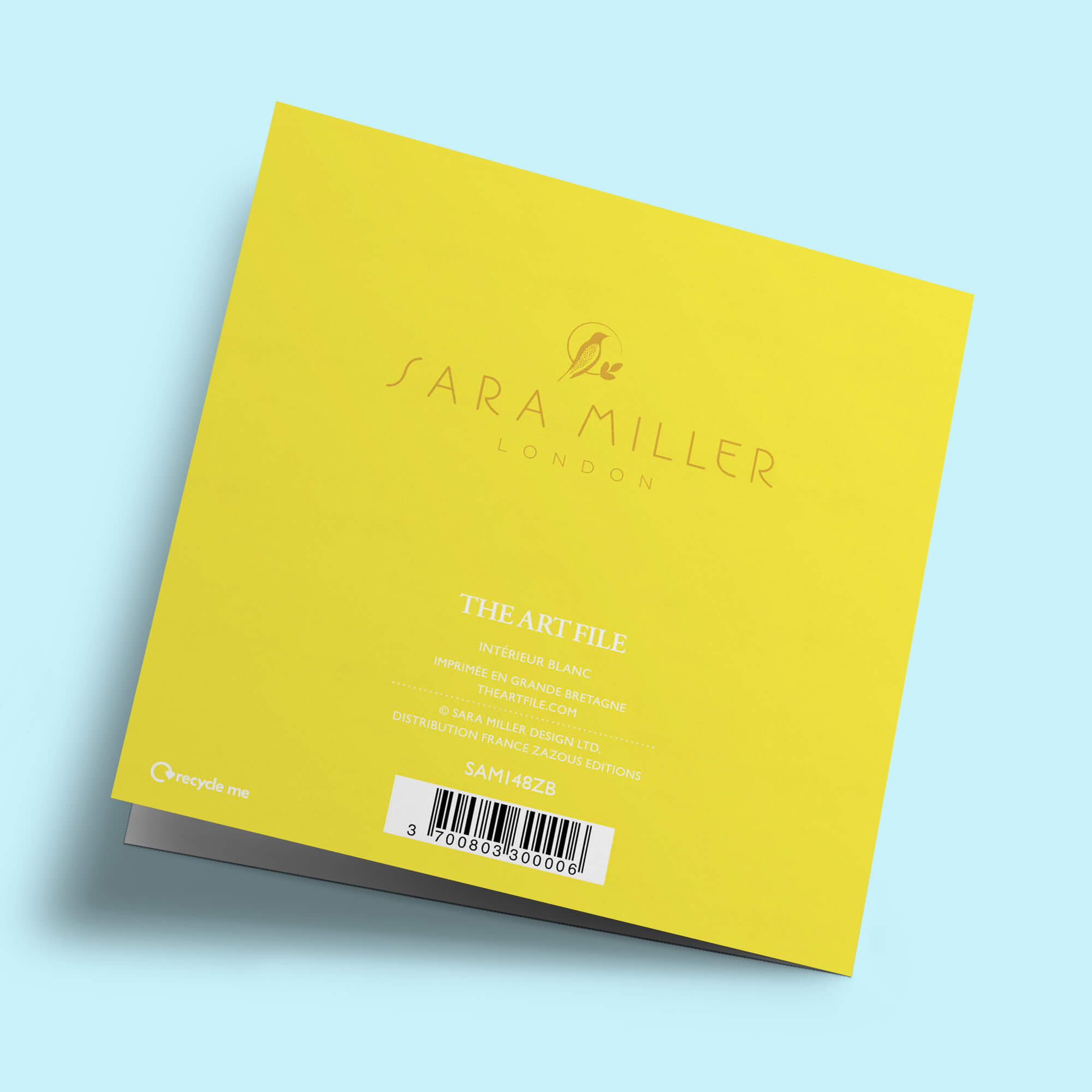 Sara Miller - Flamant rose et fleurs, sur fond jaune