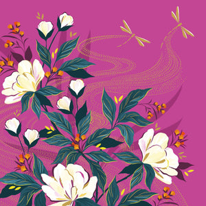 Sara Miller - Fleurs et libellules