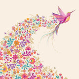 Sara Miller - Colibri rose et fleurs
