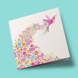 Sara Miller - Colibri rose et fleurs