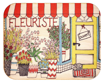 Carte en bois - Fleuriste