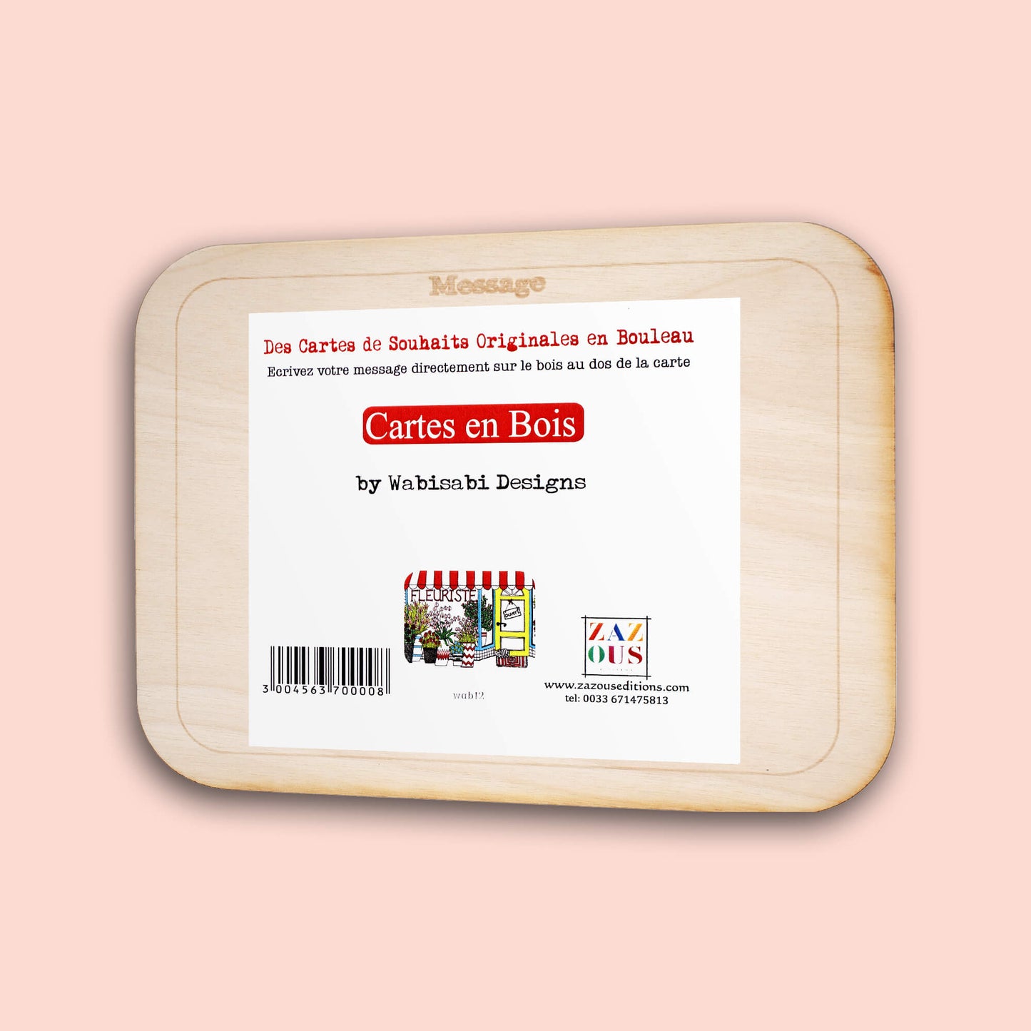 Carte en bois - Fleuriste