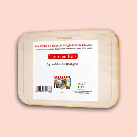 Carte en bois - Fleuriste