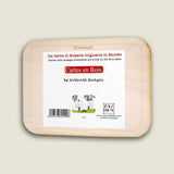 Carte en bois - Enfants jouent avec des feuilles