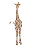 Au jardin de mon cœur - Girafe - dessin en fleurs pressées