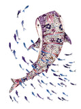 Dried Flower Artwork of a Sperm Whale
