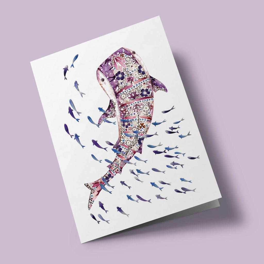 Dried Flower Artwork of a Sperm Whale