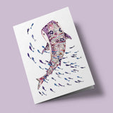 Dried Flower Artwork of a Sperm Whale