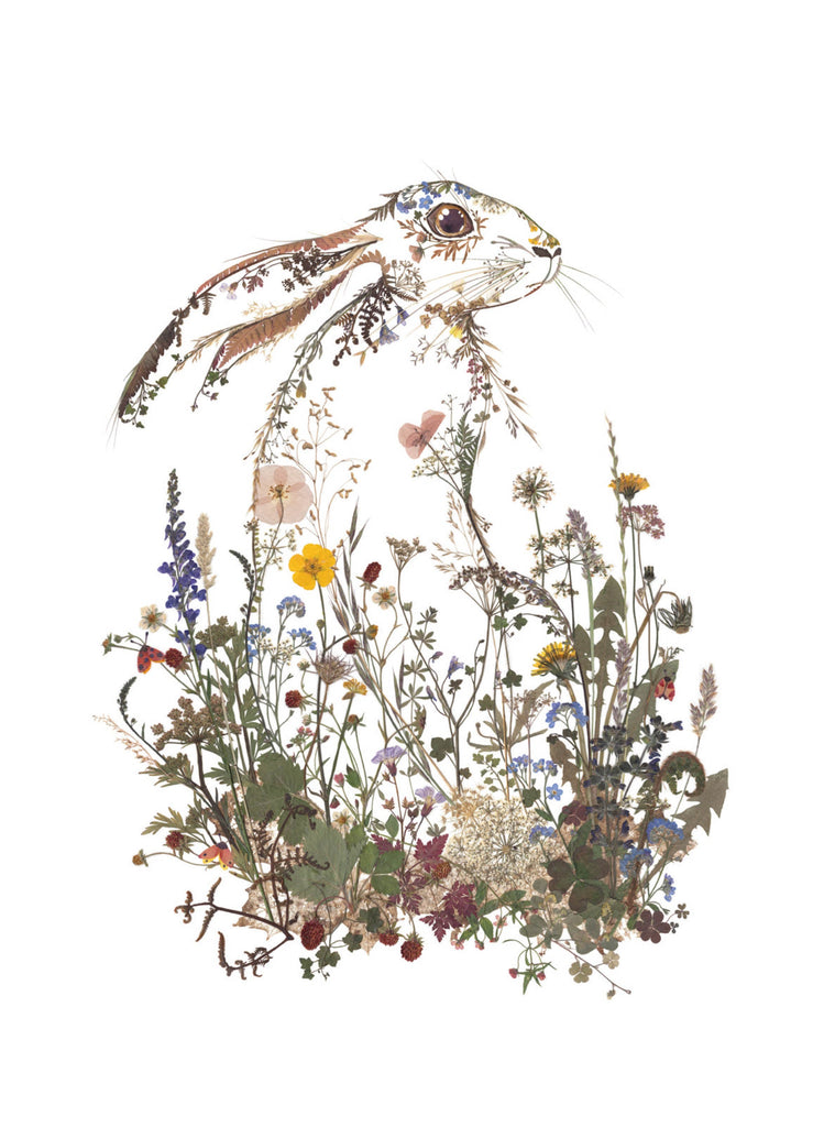 Au jardin de mon cœur - Lièvre - Fleurs séchées