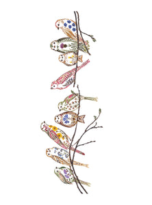 Dried Flower Artwork of Birds