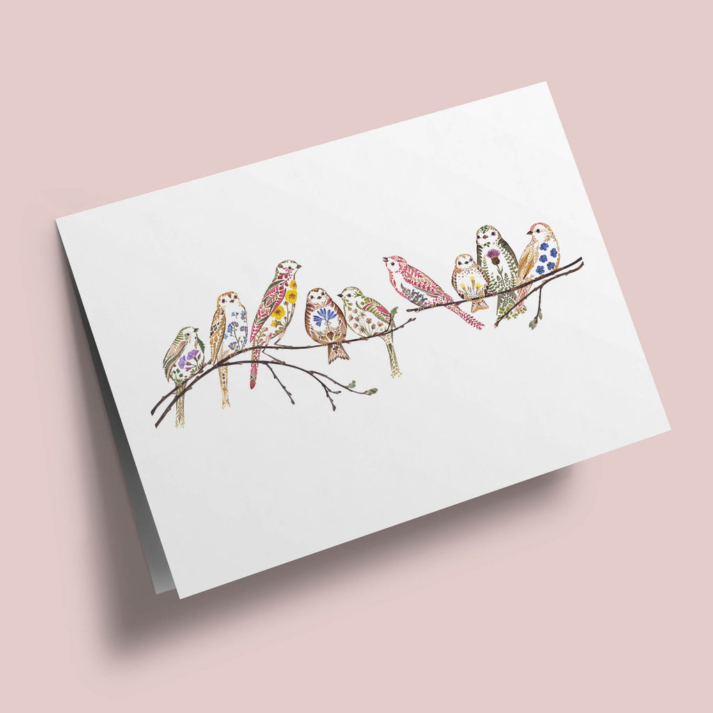 Dried Flower Artwork of Birds