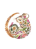 Dried Flower Artwork of a Sleeping Mouse