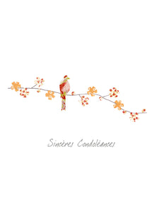 Sacred Nature - Bird on branch of orange flowers