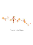 Sacred Nature - Bird on branch of orange flowers