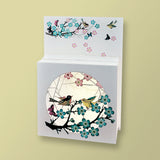 Card box - birds on a cherry branch