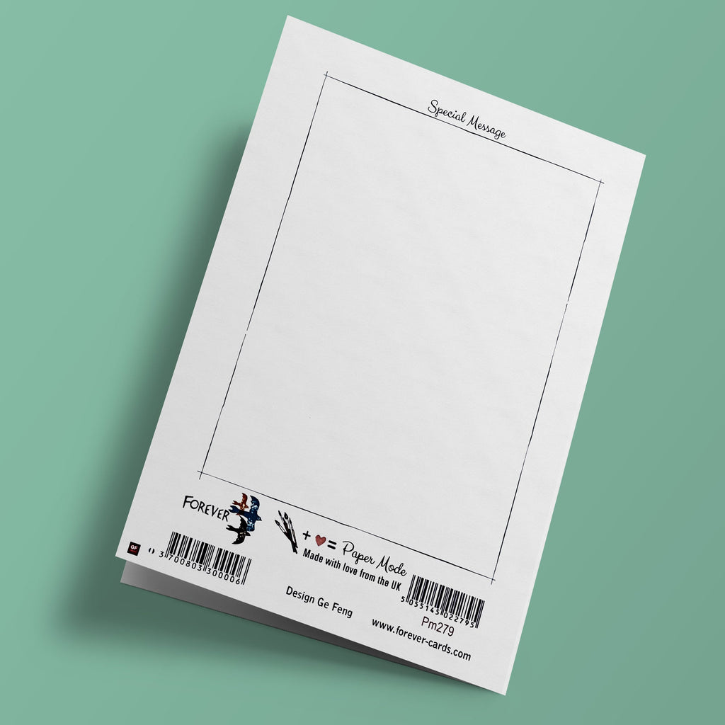 Carte découpée - Vague et oiseaux
