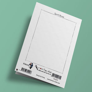 Carte découpée - Vague et oiseaux