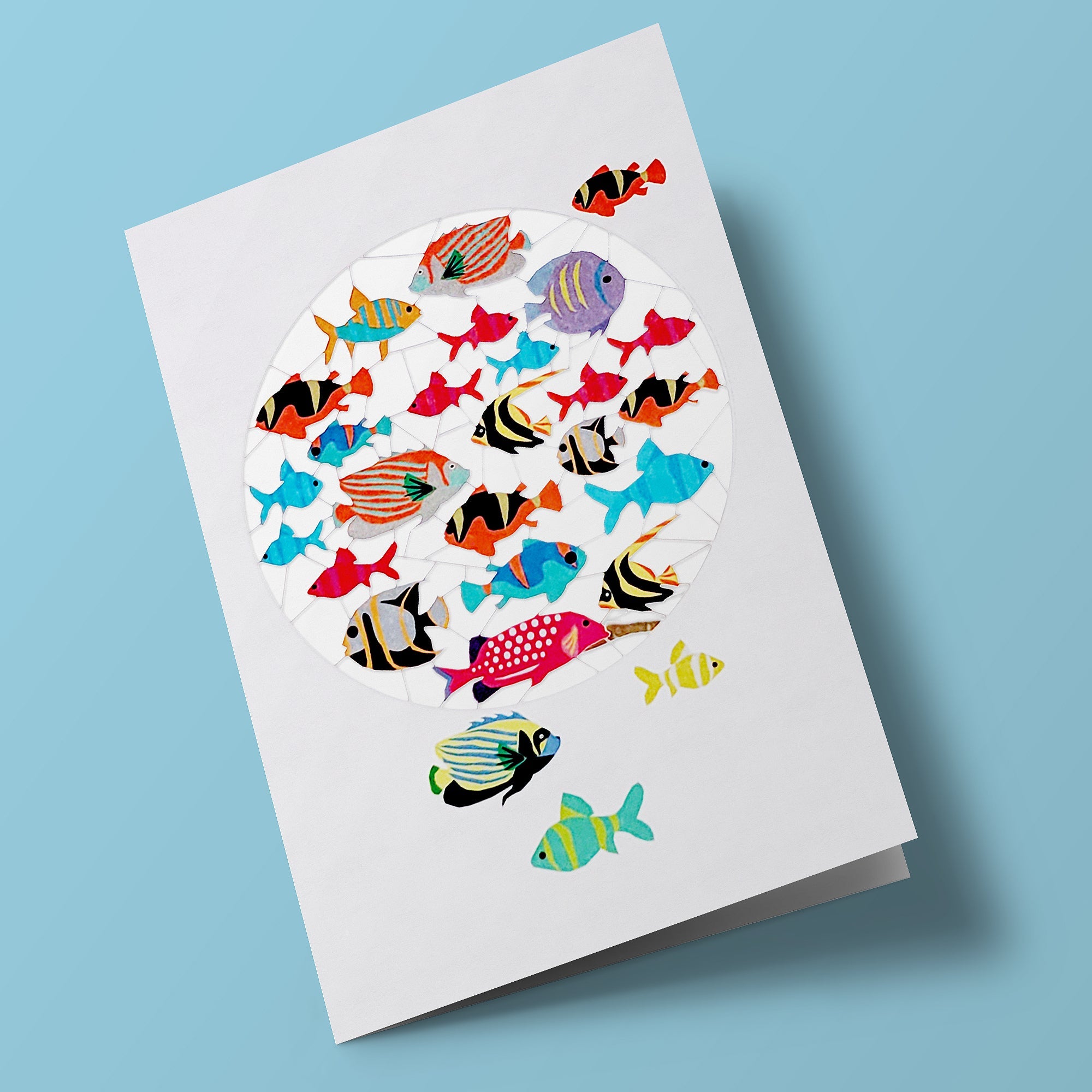 Carte découpée - Poissons