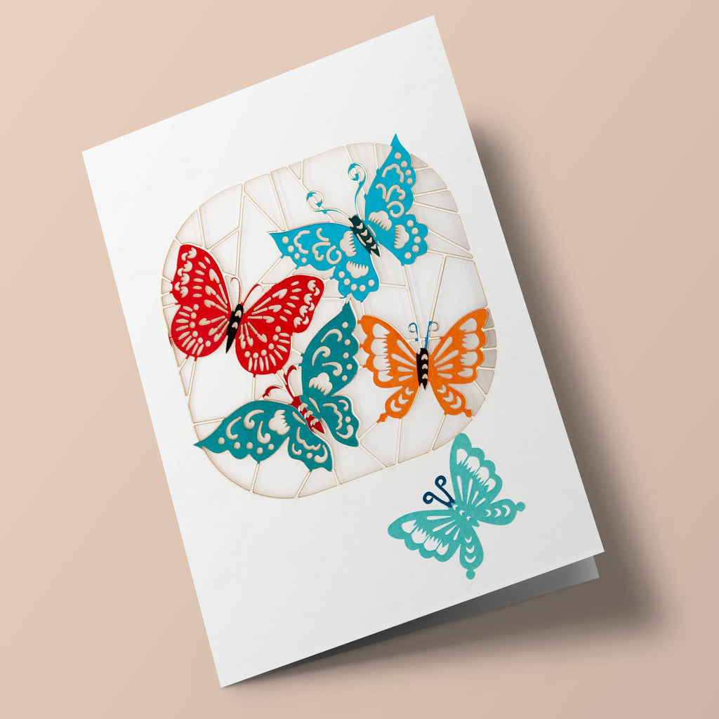 Carte découpée - Papillons