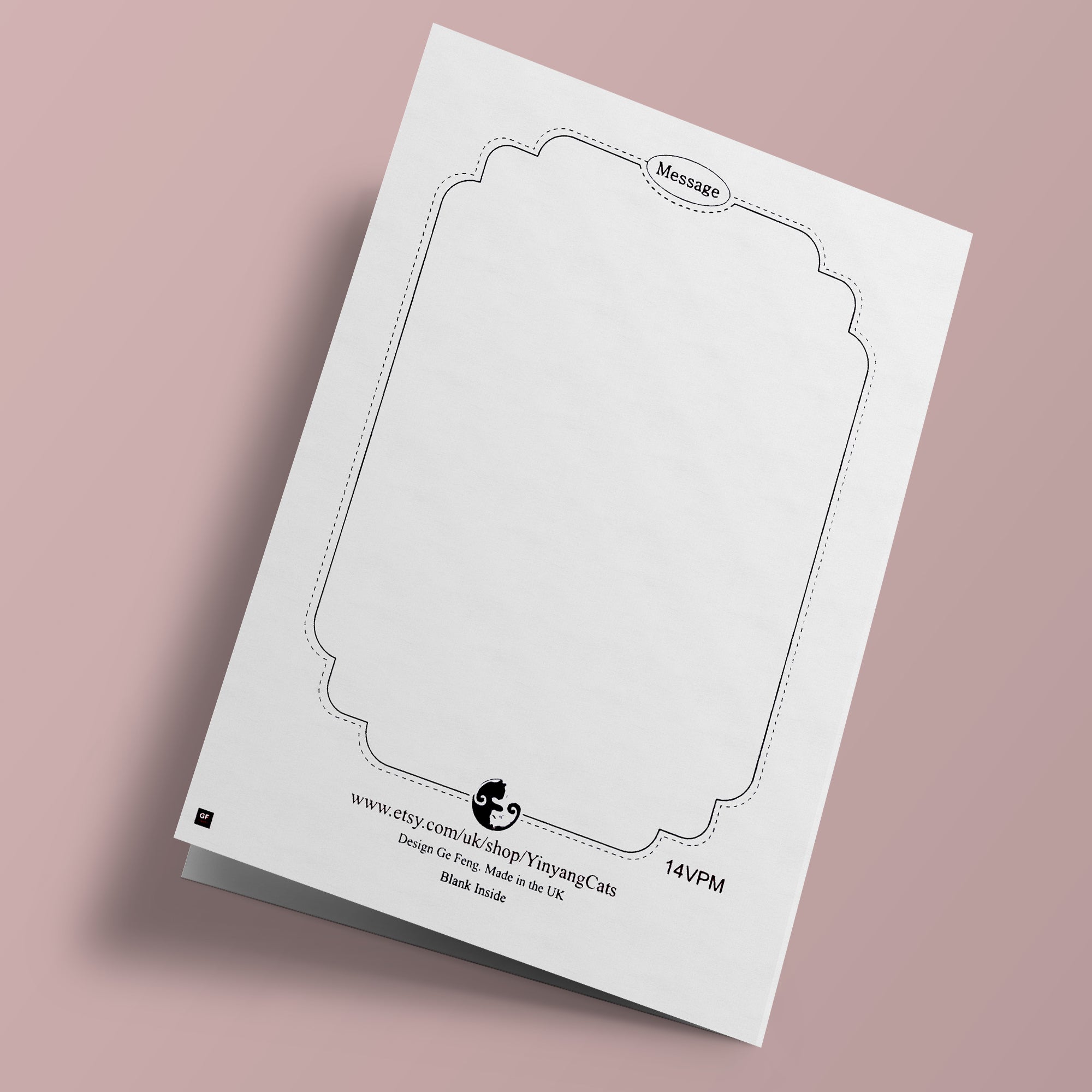 Carte découpée - Feuilles en forme de cœur