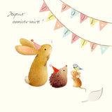 "Happy birthday!" - Bunny, Hedgehog, Mouse and Tit