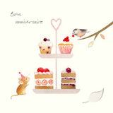 Owl's Nest - "Bon anniversaire !" - gateau d'anniversaire avec souris