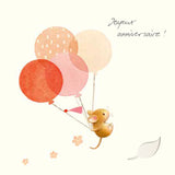 Owl's Nest - "Joyeux anniversaire" - Souris volant avec des ballons