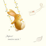 "Happy Birthday!" - Rabbit on Swing