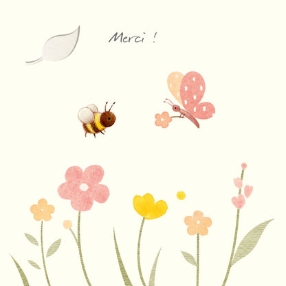 Owl's Nest - "Merci !" - Bee and butterfly