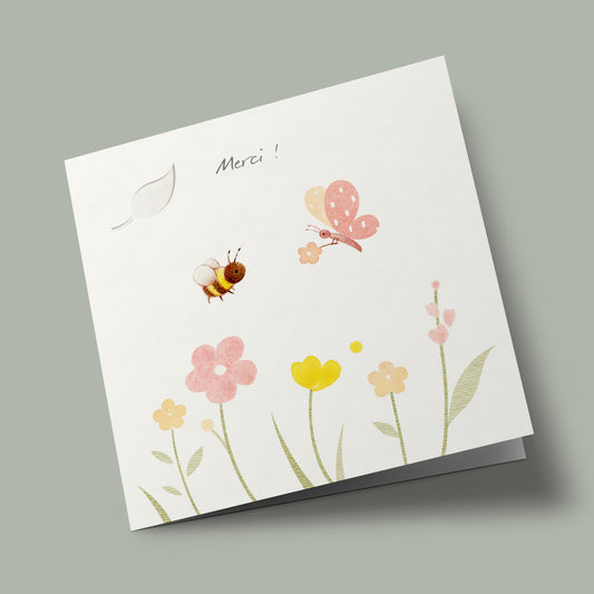 Owl's Nest - "Merci !" - Bee and butterfly