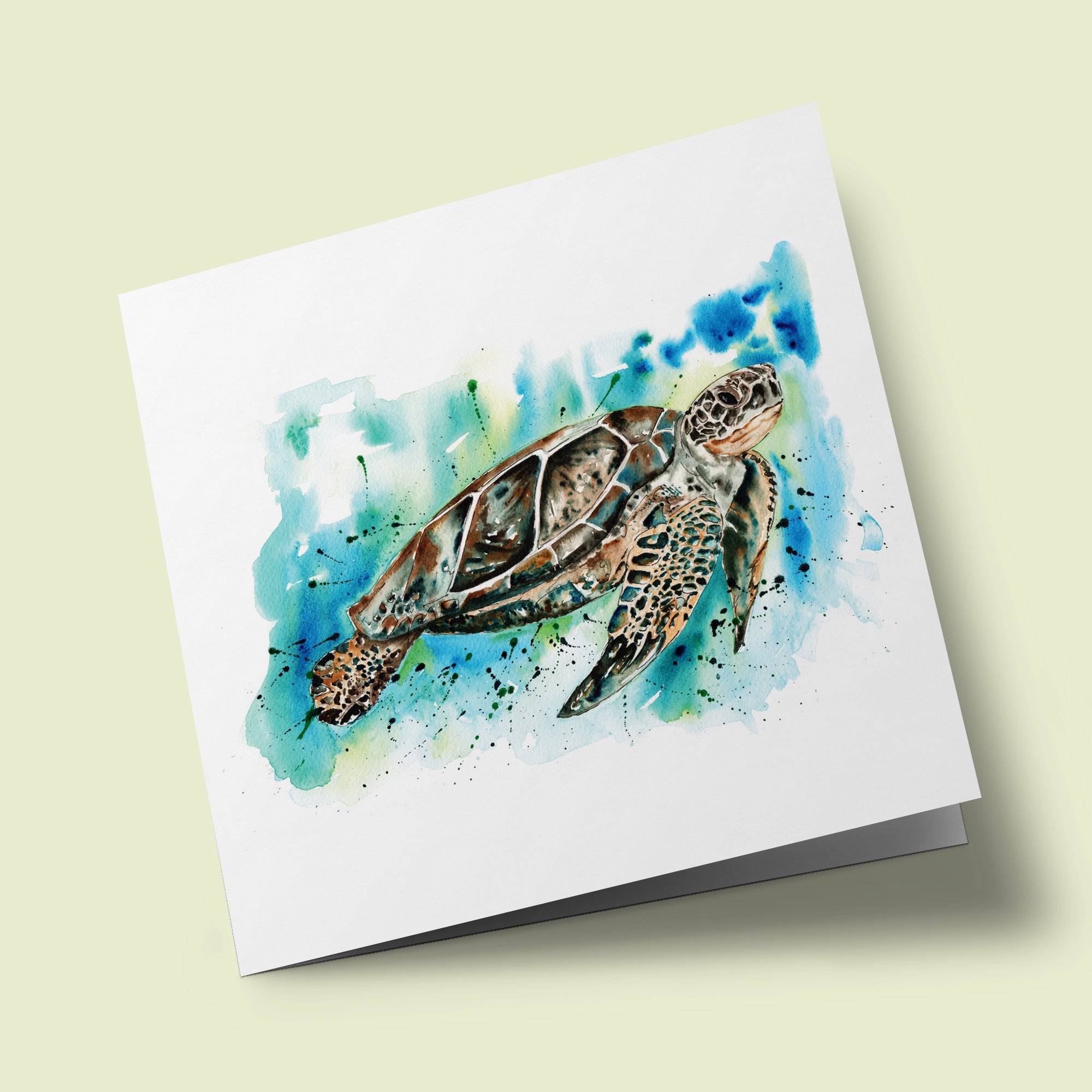 Naturaliste - Aquarelle d'un tortue de mer