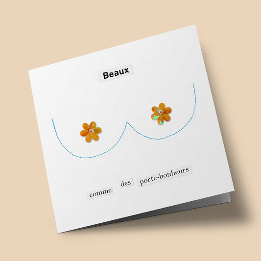 Rosebuds - "Beaux" - embroidered card