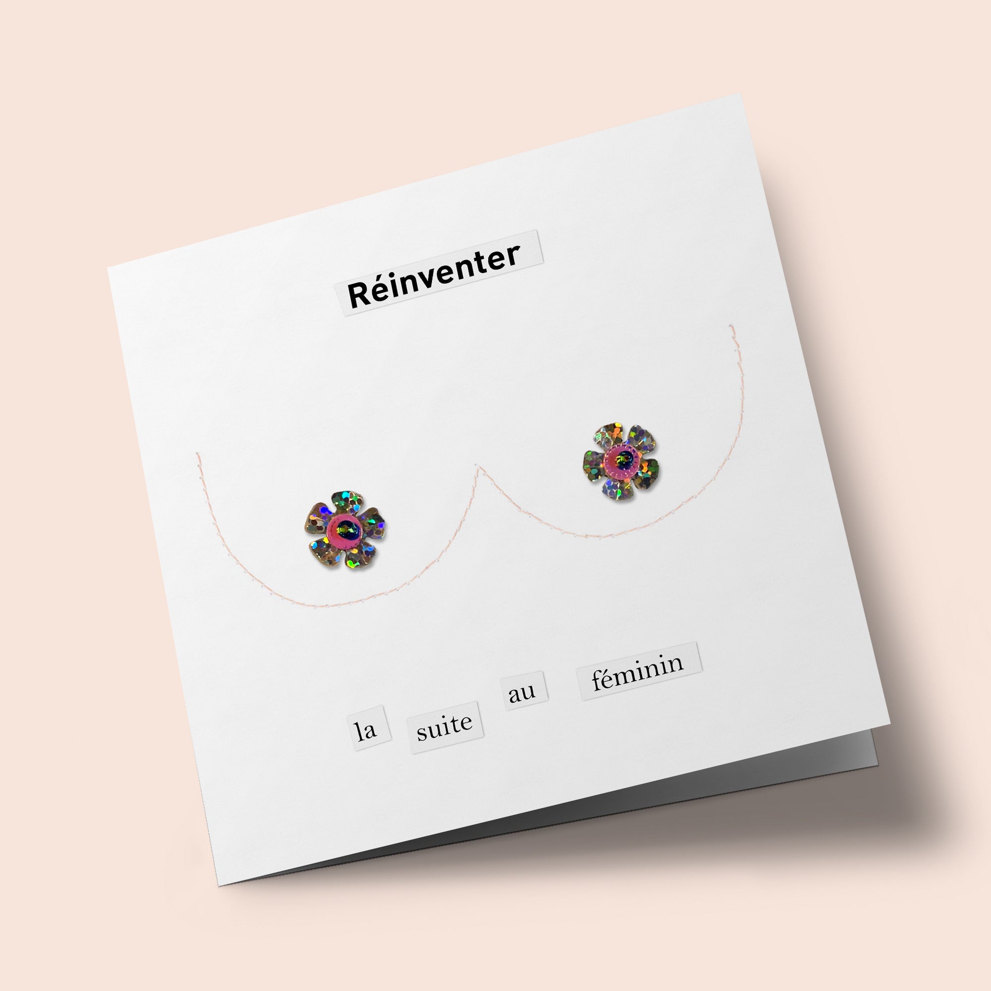 Rosebuds - "Réinventer" - embroidered card