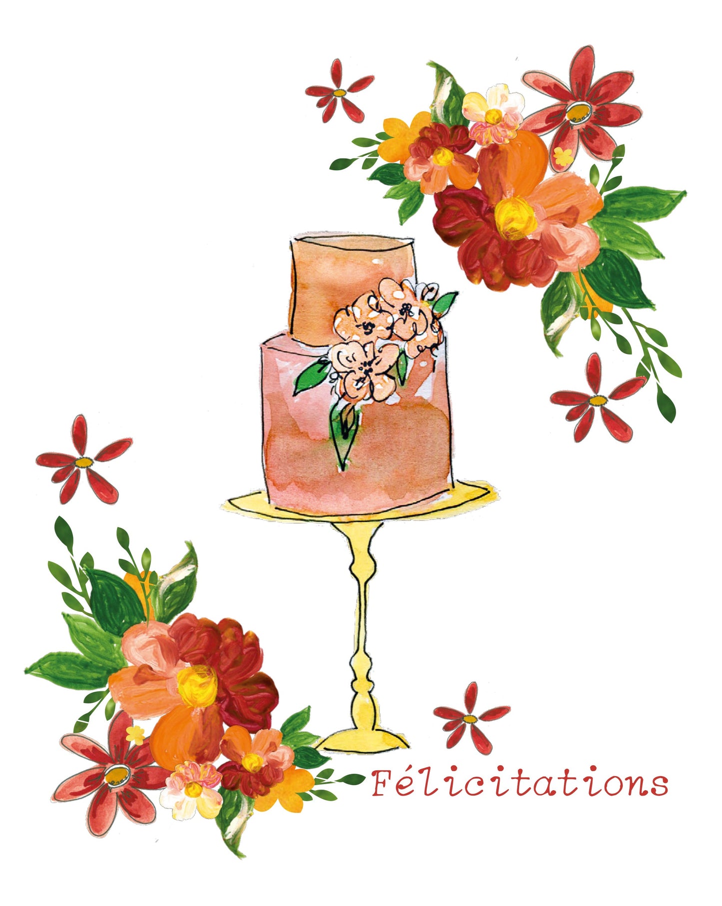 Carte à planter - "Félicitations" - Gâteau de mariage