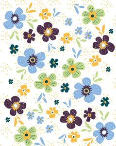 Blue and Green Spring Flowers - Plantable Card