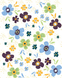 Carte à planter - Fleurs printanières bleues et vertes