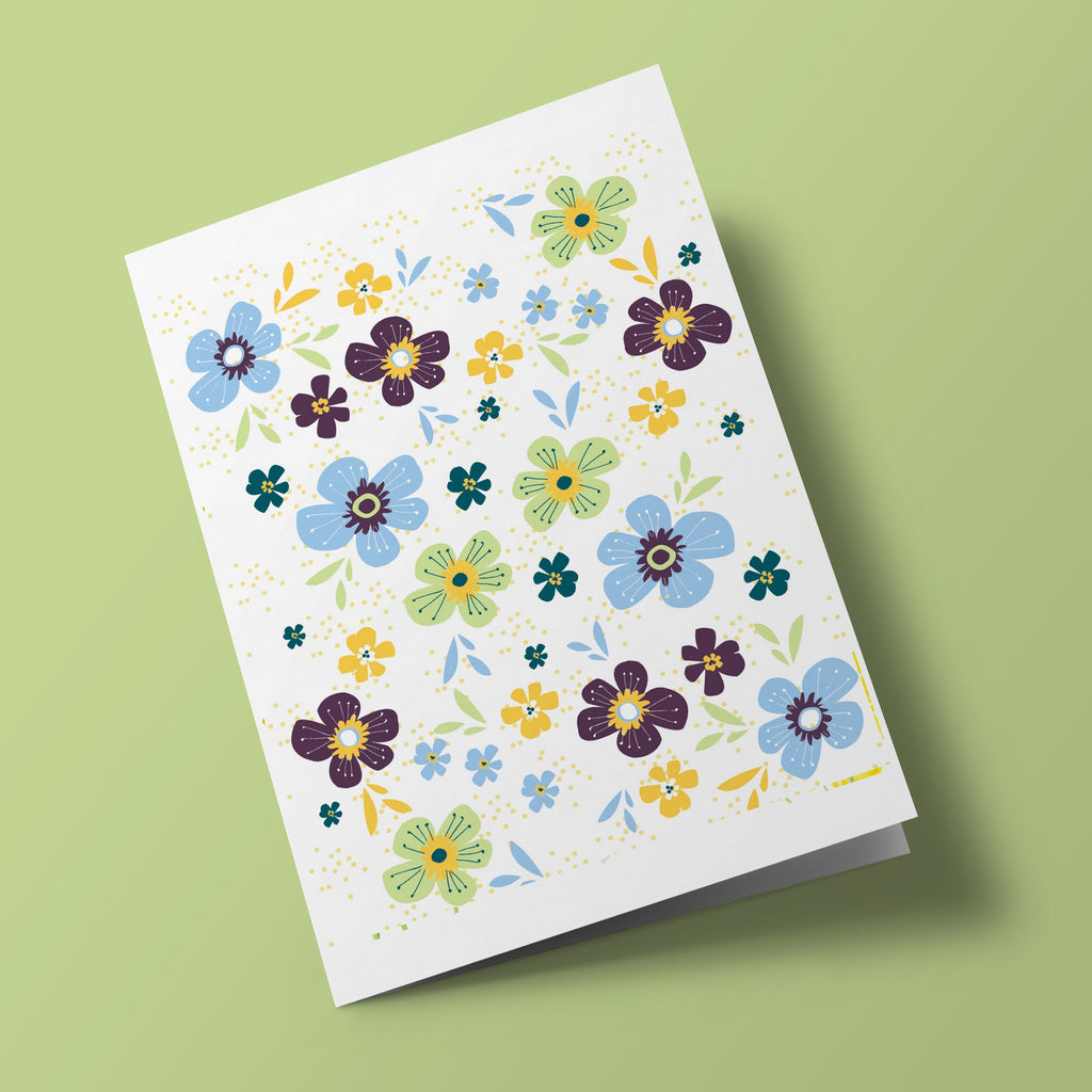 Blue and Green Spring Flowers - Plantable Card