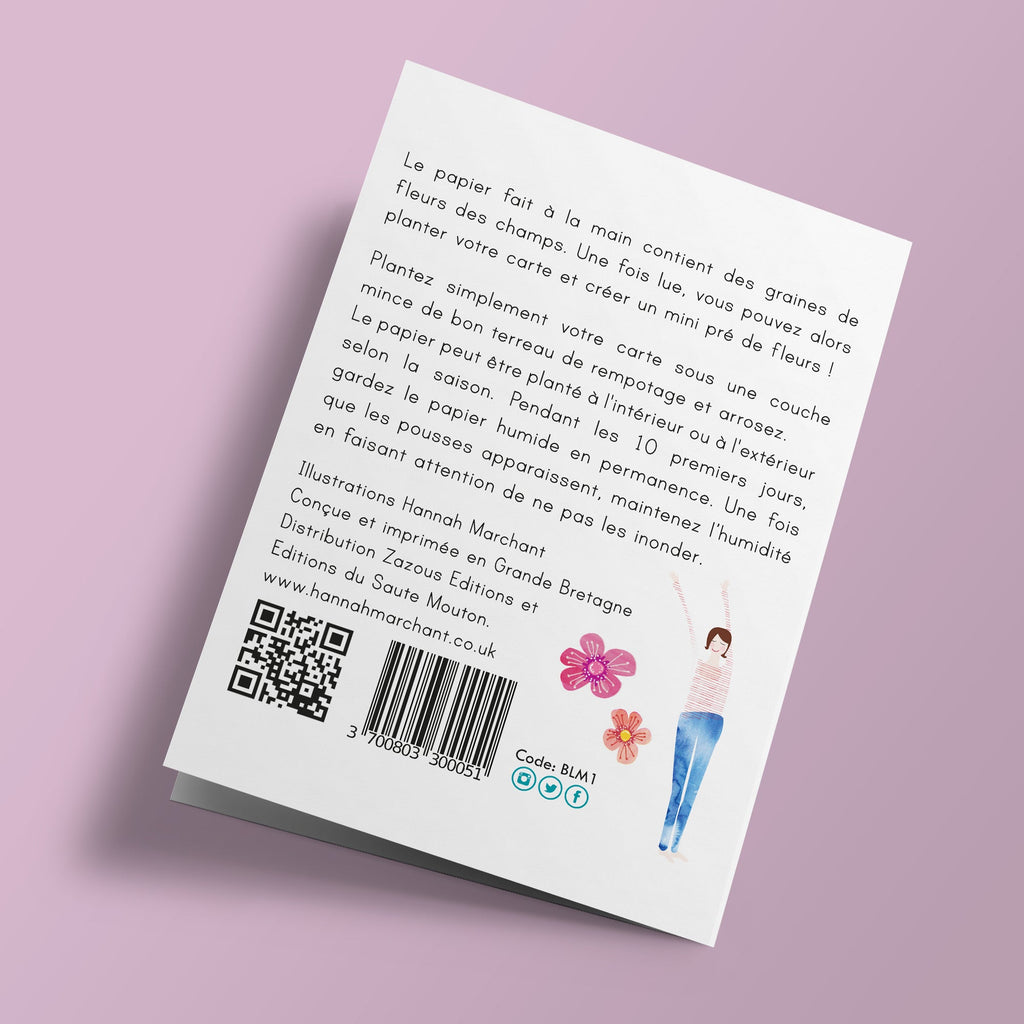 Joyeux anniversaire - Orange and Pink Flowers - Plantable Card