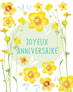 Boutons d'or d'anniversaire - carte à planter