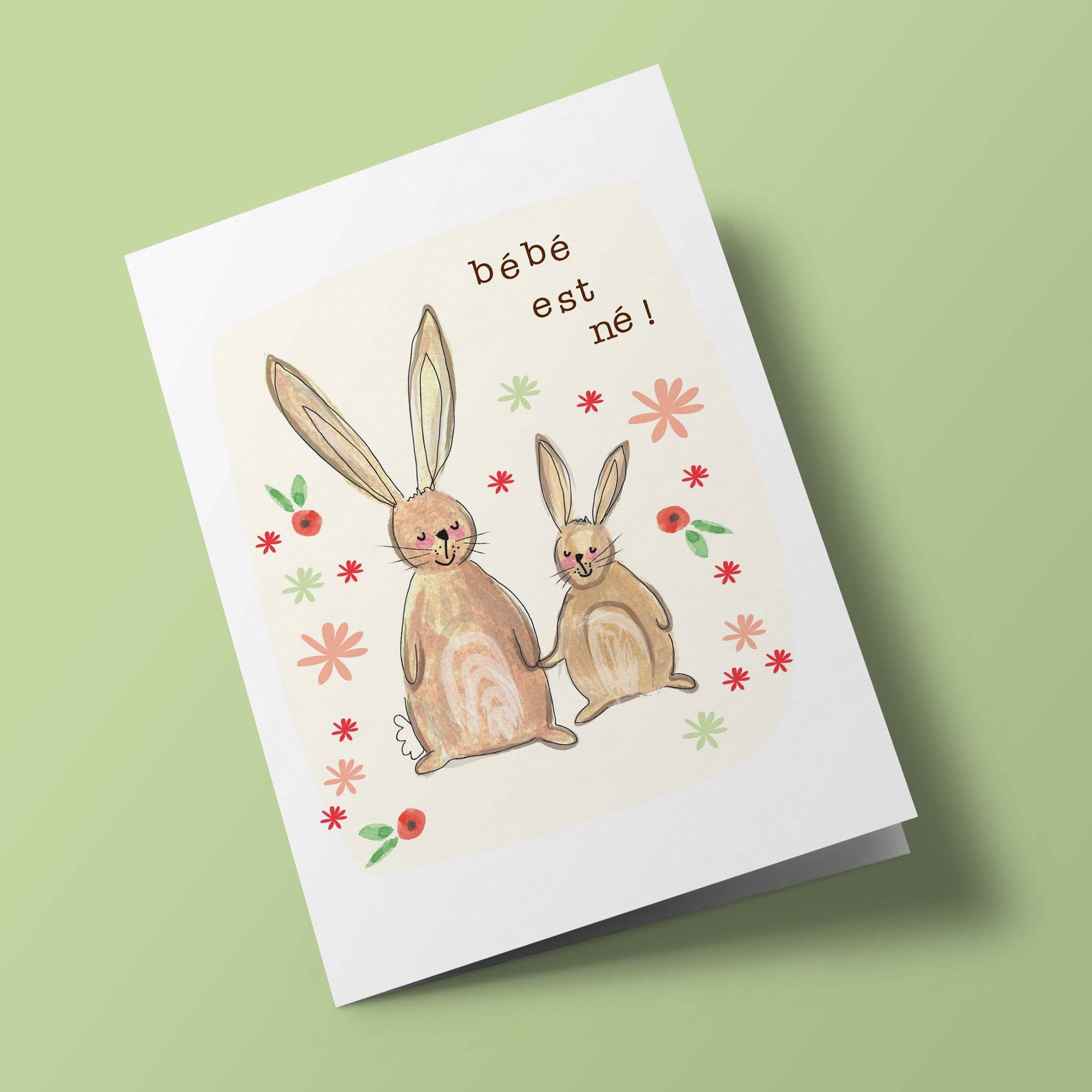 Baby bunny with Mum - Plantable Card