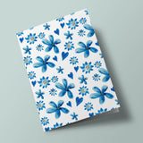 Fleurs et coeurs bleus - carte à planter