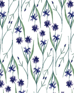 Carte à planter - Fleurs bleu foncé avec tiges