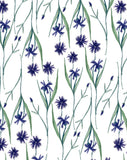 Carte à planter - Fleurs bleu foncé avec tiges