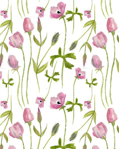 Carte à planter - Fleurs rose avec tiges