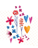 Fleurs et coeurs - carte à planter