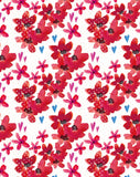 Fleurs rouges et coeurs - carte à planter