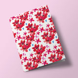 Fleurs rouges et coeurs - carte à planter