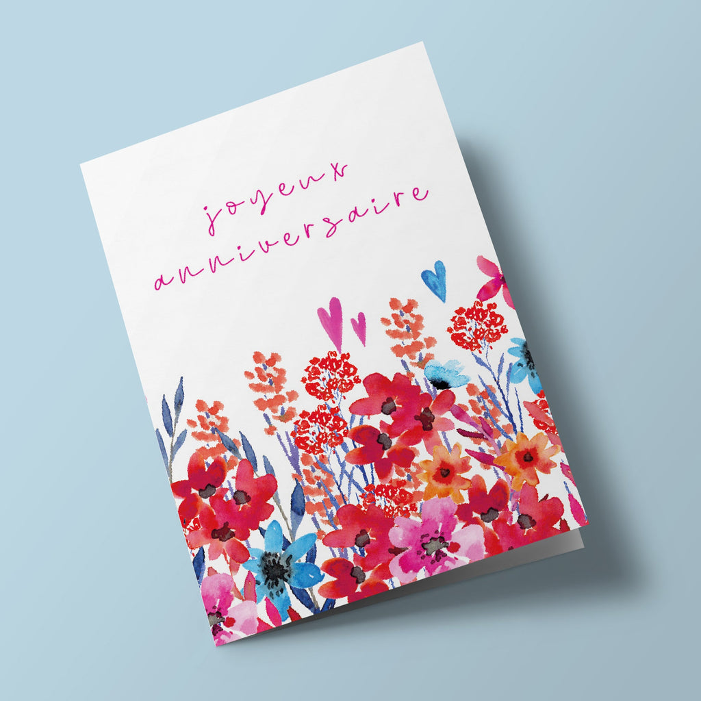 Carte à planter - Anniversaire - Fleurs vives