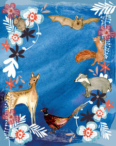 Woodland Animals and Flowers - Plantable Card