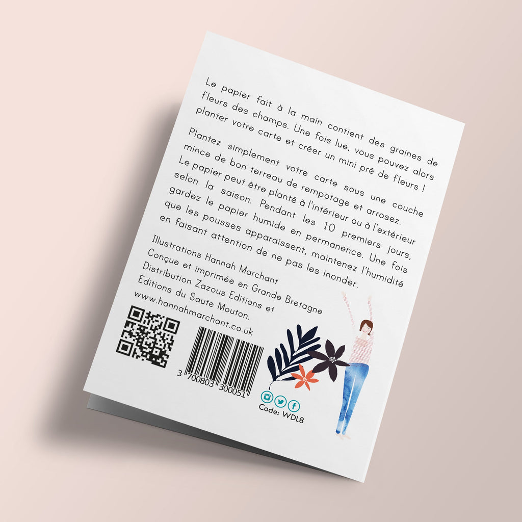 Bon Anniversaire' on Dark Blue Background - Plantable Card